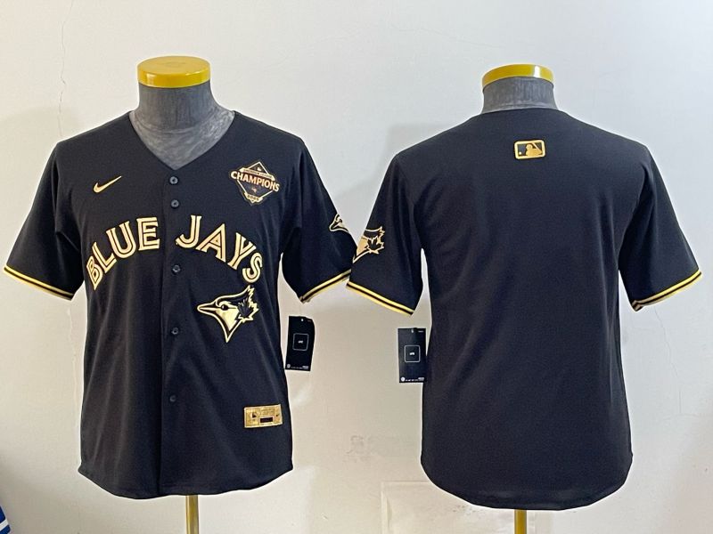 Youth Toronto Blue Jays Blank Black Gold Game 2026 Nike MLB Jersey style 03